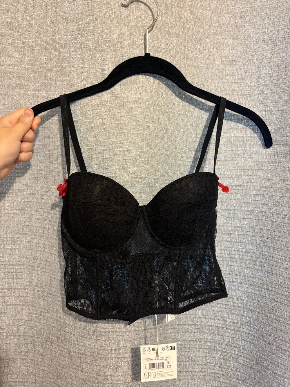 Moschino Bustier with Red Sequin Hearts